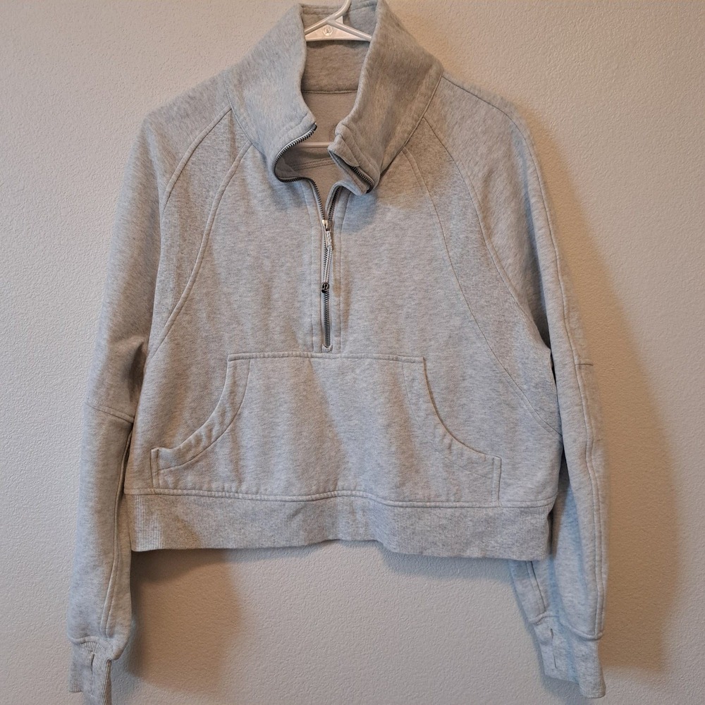 Lululemon Scuba Oversized Half Zip Hoodie Heathered Core Ultra Light Grey M/L